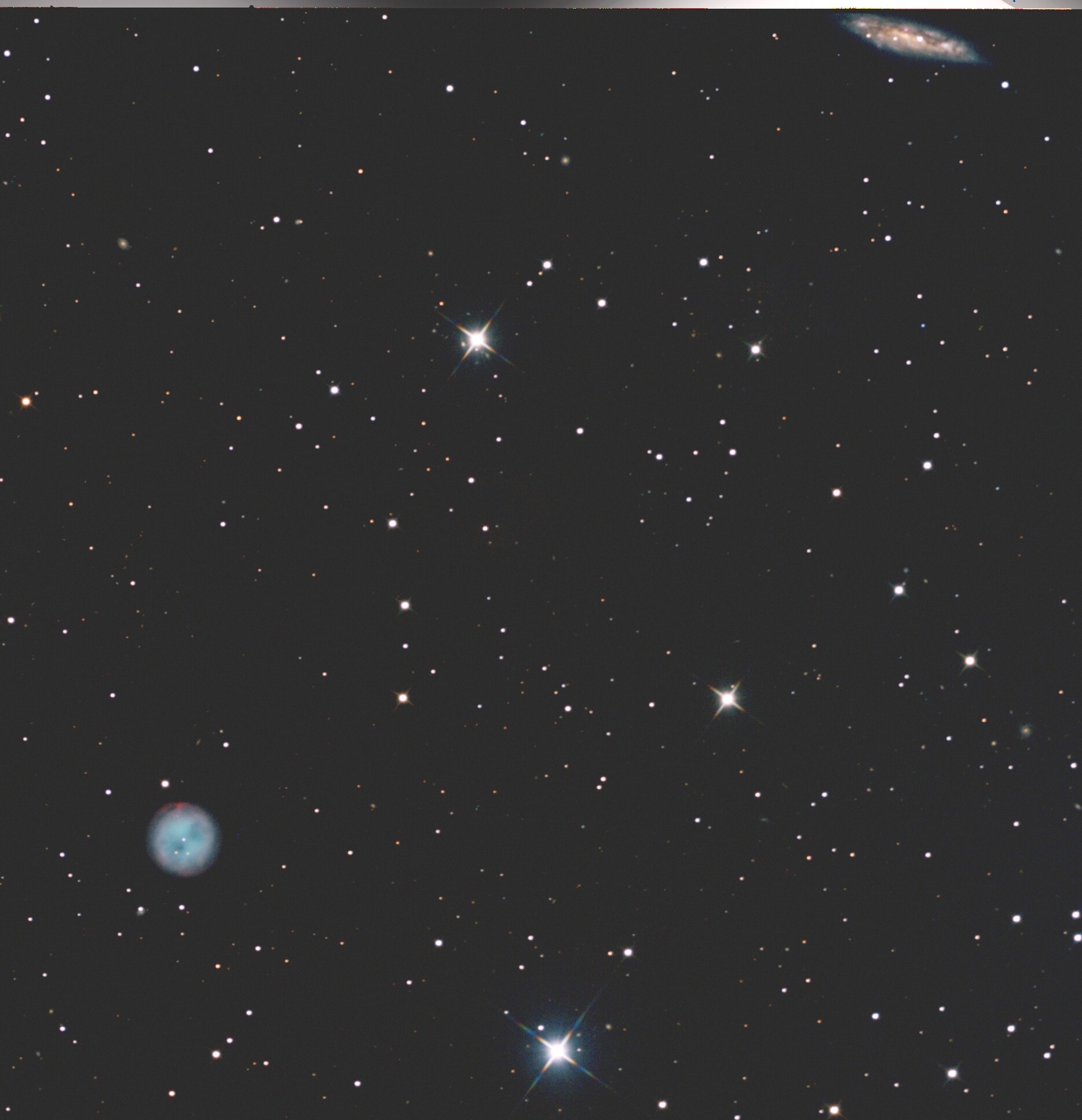 M97 PM a galaxie M108 v souhv.Ursa major . 4.2.19