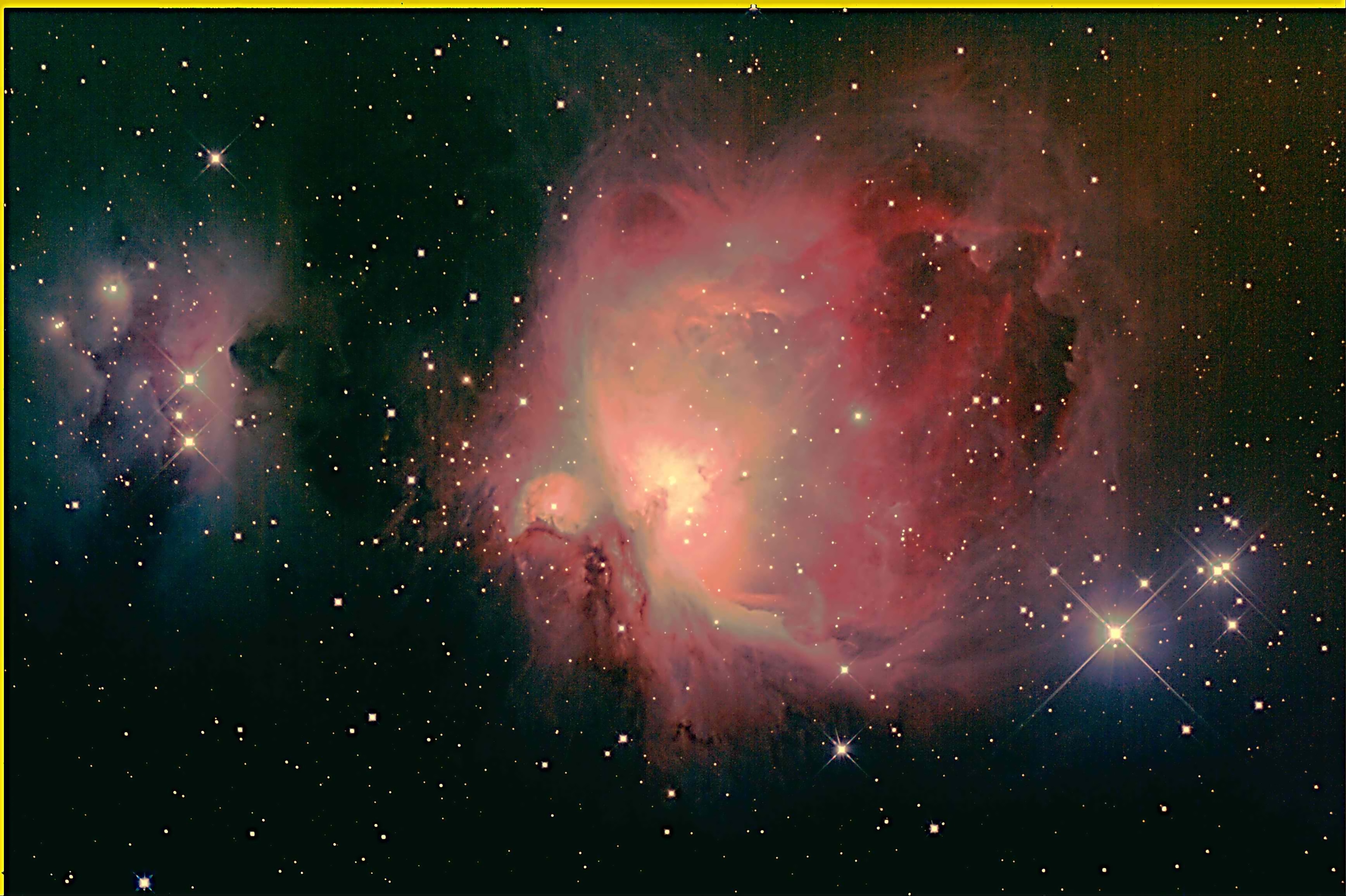 Velká mlhovina v Orionu M42 a Běžící muž. 29.11.2016